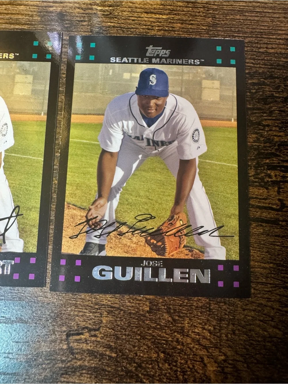 Lot of 2 2007 Topps Seattle Mariners baseball cards printing/nameplate error. - Picture 4 of 5